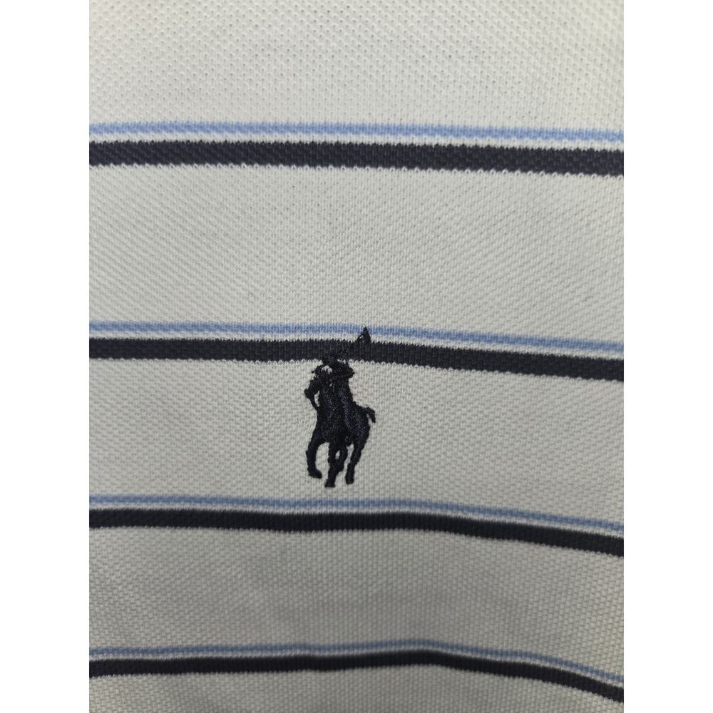Polo Ralph Lauren Men’s Polo Shirt, WHITE BLUE STRIPE, Size Large - Picture 3 of 5